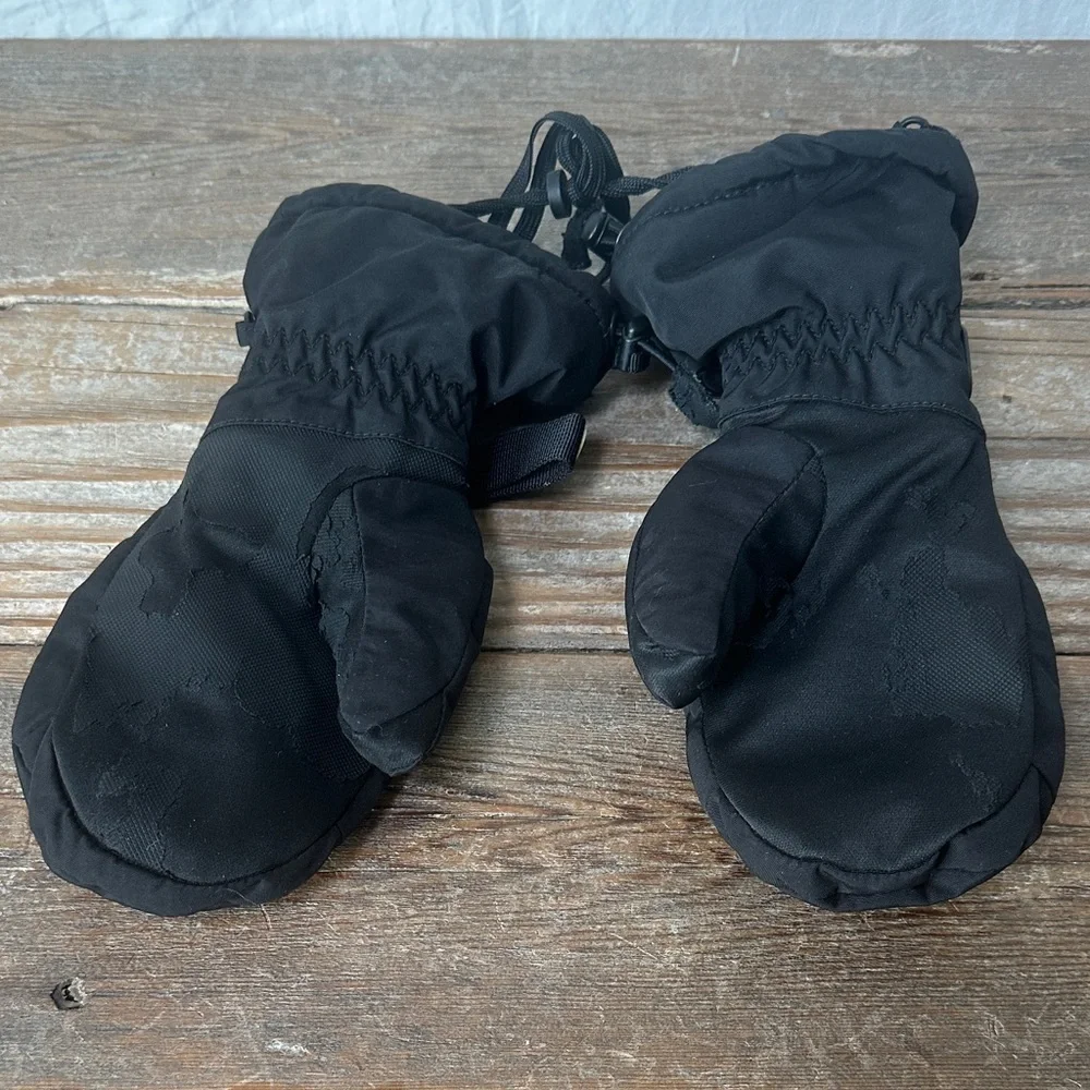 The North Face Black Youth Mittens with White Tag